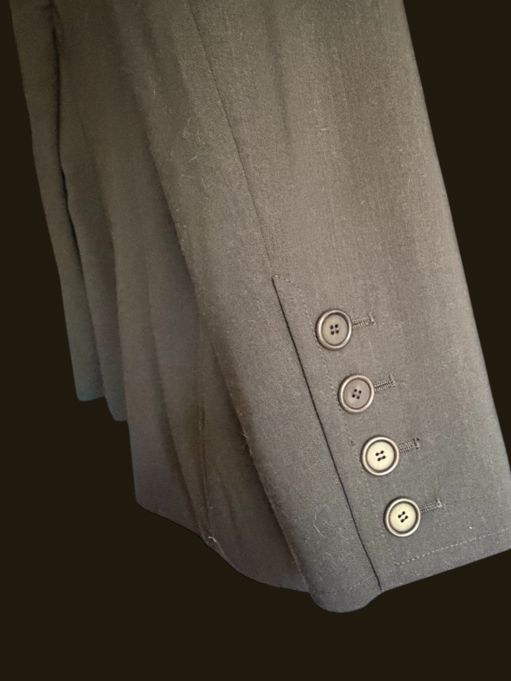 Italian Wool dark green Vintage blazer jacket with custom detail by AKRIS - Picture 6 of 9